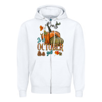 White is it october yet Zipper Hoodie - HRA Design Shop