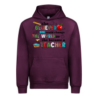 Mauve Wine she believed she could change the world so she bec Urban Hoodie - NancyCooperArtShop