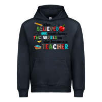 Navy she believed she could change the world so she bec Urban Hoodie - NancyCooperArtShop