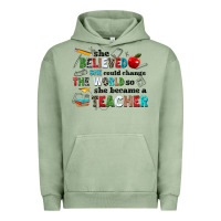 Pigment Oil Green she believed she could change the world so she bec Urban Hoodie - NancyCooperArtShop