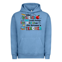 Pigment Pebble Blue she believed she could change the world so she bec Urban Hoodie - NancyCooperArtShop