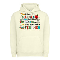 Pigment Pistachio she believed she could change the world so she bec Urban Hoodie - NancyCooperArtShop