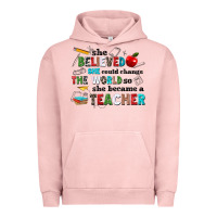 Pigment Salmon she believed she could change the world so she bec Urban Hoodie - NancyCooperArtShop