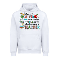 White she believed she could change the world so she bec Urban Hoodie - NancyCooperArtShop