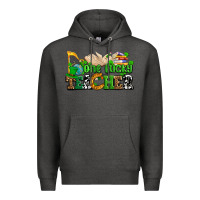 Charcoal Heather one lucky teacher Premium Hoodie - AdoDesignShop