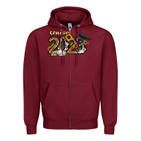 Burgundy senior 2023 Zipper Hoodie - CowhideDigitalArt