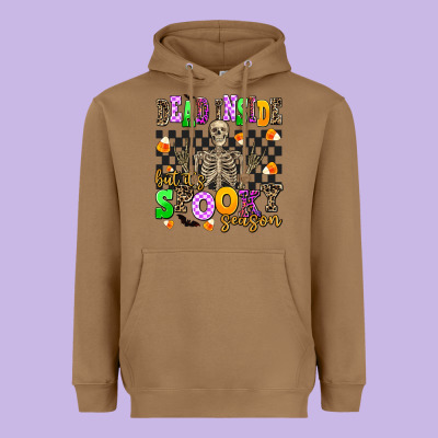 Dead Inside But Its Spooky Season Heavyweight Hoodie Designed By Adodesignshop