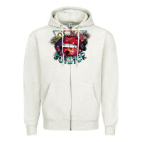 Oatmeal Heather hot mom summer Zipper Hoodie - SublimationCraftShop