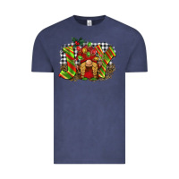 Vintage Denim christmas joy gnome Vintage Tee - BarkalooDesign