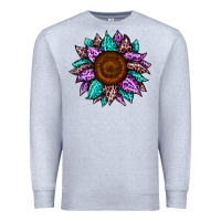 Heather Grey sunflower leopard color Premium Sweatshirt - JahusDesignShop