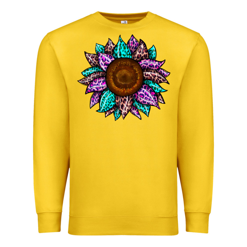 Sunflower Leopard Color Premium Sweatshirt by JahusDesignShop | Teevron