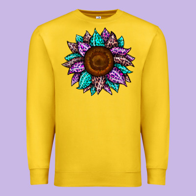 Sunflower Leopard Color Premium Sweatshirt Designed By Jahusdesignshop