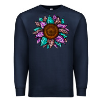 Navy sunflower leopard color Premium Sweatshirt - JahusDesignShop