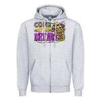 Heather Grey come at me breaux Zipper Hoodie - FaDigitalArtStudio