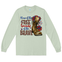 Matcha home of the free because of the brave Long Sleeve Tee - Zillion Design Studio