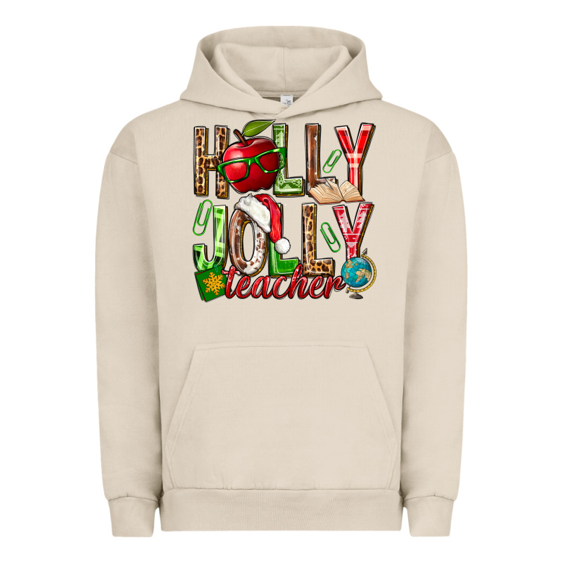Holly Jolly Teacher Urban Hoodie by NancyCooperArtShop | Teevron
