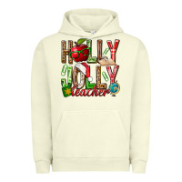 Pigment Pistachio holly jolly teacher Urban Hoodie - NancyCooperArtShop