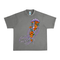 Tornado light purple jellyfish and floral Urban Heavy Tee - BarkalooDesign