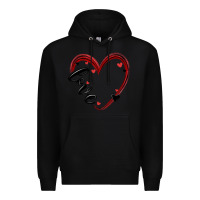 Black valentines day heart Premium Hoodie - MaliasSmallBusiness