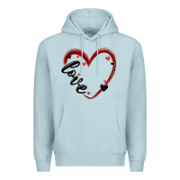 Blue Mist valentines day heart Premium Hoodie - MaliasSmallBusiness