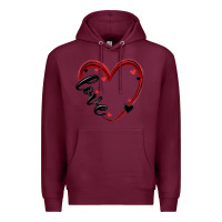 Burgundy valentines day heart Premium Hoodie - MaliasSmallBusiness