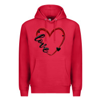 Cardinal valentines day heart Premium Hoodie - MaliasSmallBusiness