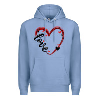 Colony Blue valentines day heart Premium Hoodie - MaliasSmallBusiness