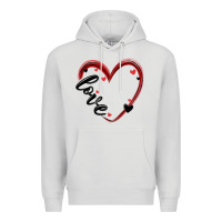 Dove Grey valentines day heart Premium Hoodie - MaliasSmallBusiness