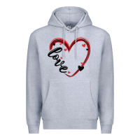 Heather Grey valentines day heart Premium Hoodie - MaliasSmallBusiness