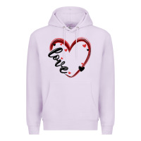 Lilac valentines day heart Premium Hoodie - MaliasSmallBusiness