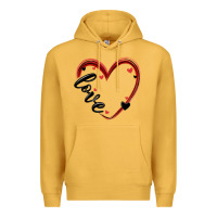Mustard valentines day heart Premium Hoodie - MaliasSmallBusiness