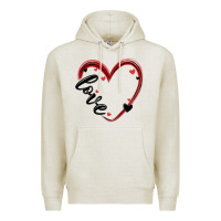 Oatmeal Heather valentines day heart Premium Hoodie - MaliasSmallBusiness