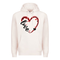 Pale Pink valentines day heart Premium Hoodie - MaliasSmallBusiness