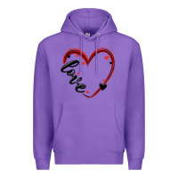Purple valentines day heart Premium Hoodie - MaliasSmallBusiness