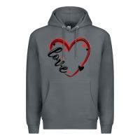 Rock valentines day heart Premium Hoodie - MaliasSmallBusiness