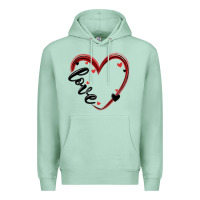 Seafoam valentines day heart Premium Hoodie - MaliasSmallBusiness
