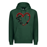 Sports Green valentines day heart Premium Hoodie - MaliasSmallBusiness