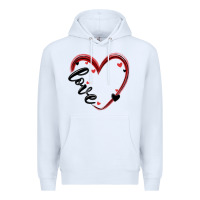 White valentines day heart Premium Hoodie - MaliasSmallBusiness