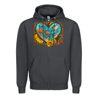 Smoke fall pattern heart with leopard background Zipper Hoodie - HRA Design Shop