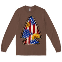Chestnut American flag sunflower arrowhead Long Sleeve Tee - Zillion Design Studio