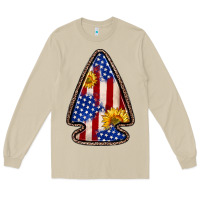 American Flag Sunflower Arrowhead Long Sleeve Tee | Teevron