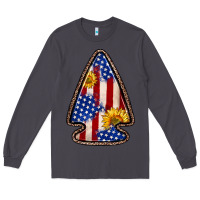 Smoke American flag sunflower arrowhead Long Sleeve Tee - Zillion Design Studio