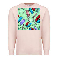 Pale Pink sciences seamless pattern Premium Sweatshirt - BundleAndBundleShop