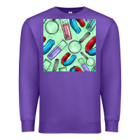 Purple sciences seamless pattern Premium Sweatshirt - BundleAndBundleShop