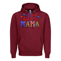 Burgundy American mama Zipper Hoodie - Neo Western