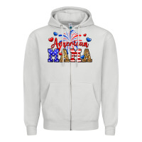 Dove Grey American mama Zipper Hoodie - Neo Western