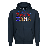 Navy American mama Zipper Hoodie - Neo Western
