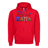Red American mama Zipper Hoodie - Neo Western