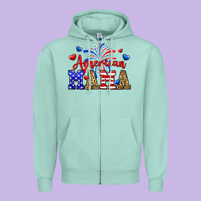 American Mama Zipper Hoodie Designed By Neo Western