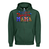 Sports Green American mama Zipper Hoodie - Neo Western